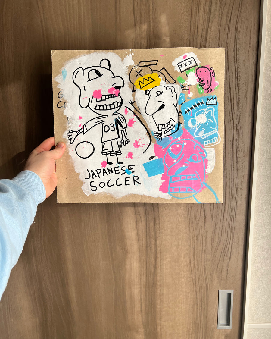 Japanese Soccer: Mr. 03, Troll King & Blueberry on Recycled Cardboard