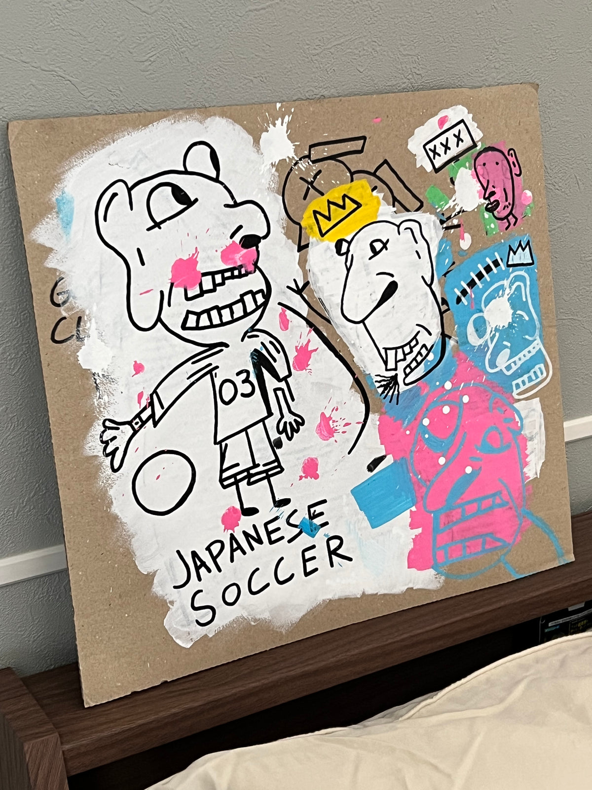 Japanese Soccer: Mr. 03, Troll King & Blueberry on Recycled Cardboard