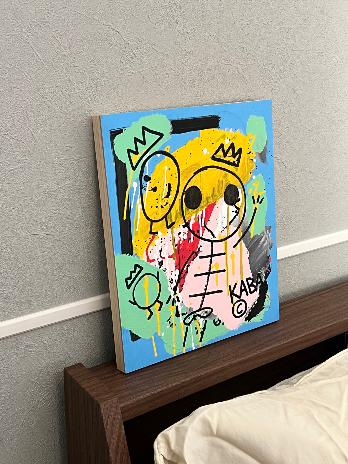 Coral Glow: Skeleboy & King Blueberry on Wood Canvas